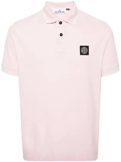 Stone Island Polo In Pink & Purple