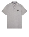 Stone Island Logo-patch Polo Shirt In Gris