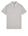 Stone Island Grey Cotton Polo With Short Sleeves In Gray