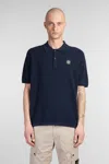 Stone Island Logo Polo Shirt In Blue