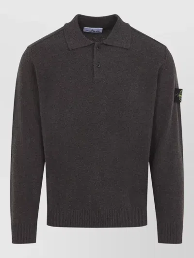 Stone Island Polo Knitwear Long Sleeve Regular Fit In Gray