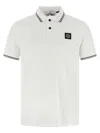 Stone Island White Polo Logo Patch In White