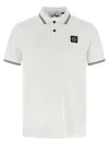 Stone Island White Polo Logo Patch In White