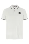 Stone Island White Polo Logo Patch In White