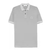 Stone Island Grey Cotton Polo With Short Sleeves In Gray