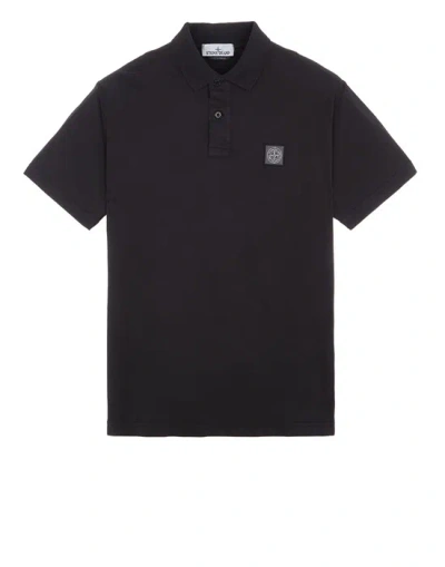 STONE ISLAND STONE ISLAND POLO NOIR COTON