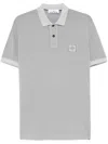 Stone Island Grey Cotton Polo With Short Sleeves