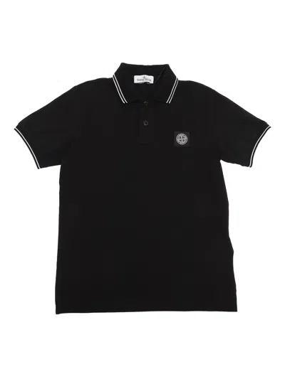 Stone Island Kids' Polo Shirt In Black
