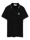 Stone Island Mens Black Brand-patch Regular-fit Stretch-cotton Polo Shirt Xl In Black