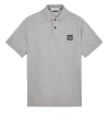 Stone Island Slim Fit Organic Cotton Piqué Polo With Compass Patch In Gris