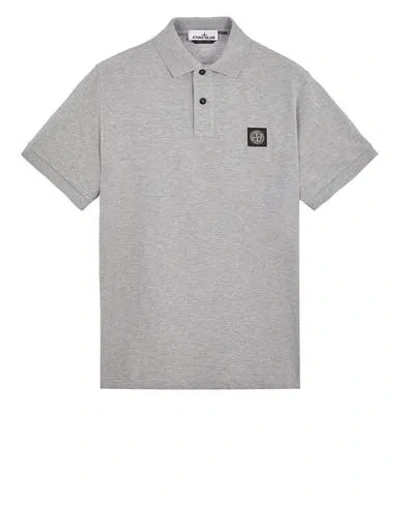 STONE ISLAND STONE ISLAND POLO GRIS COTON, ÉLASTHANNE