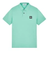 Stone Island Logo-patch Cotton Polo Shirt In Green