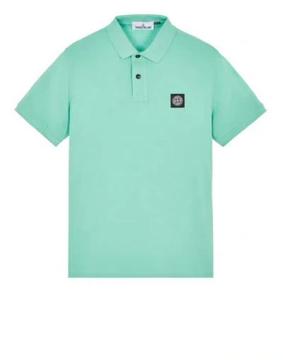 STONE ISLAND STONE ISLAND POLO SHIRT GREEN COTTON, ELASTANE