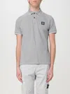 Stone Island Logo-patch Polo Shirt In Grey