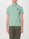 Stone Island Logo-patch Cotton Polo Shirt In Mint