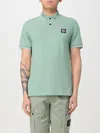 Stone Island Logo-patch Cotton Polo Shirt In Mint