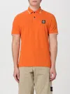 Stone Island Polo Shirt Orange Cotton, Elastane