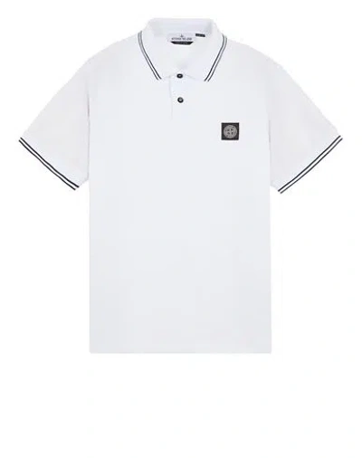 STONE ISLAND STONE ISLAND POLO SHIRT WHITE COTTON, ELASTANE