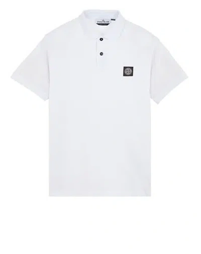 STONE ISLAND STONE ISLAND POLO SHIRT WHITE COTTON, ELASTANE