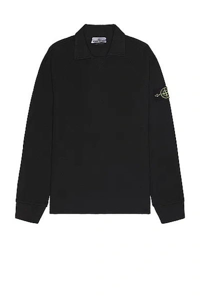 Stone Island Polo Sweatshirt In Black