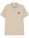 Stone Island Beige Cotton Polo With Short Sleeves