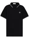 Stone Island Mens Black Brand-patch Regular-fit Stretch-cotton Polo Shirt Xl In Black