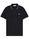 Stone Island Mens Black Brand-patch Regular-fit Stretch-cotton Polo Shirt Xl In Blue