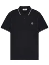 Stone Island Mens Black Brand-patch Regular-fit Stretch-cotton Polo Shirt Xl In Blue