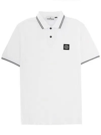 Stone Island Polo With Logo In White