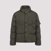 Stone Island Quilted Nylon Jacket Hidden Elements In Green