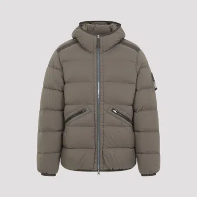 Stone Island Compass Down Jacket In Walnut