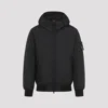 Stone Island Logo-appliquéd Garment-dyed Cotton-jersey Zip-up Hoodie In Black