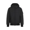 Stone Island Logo-appliquéd Garment-dyed Cotton-jersey Zip-up Hoodie In Black