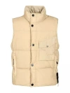 Stone Island Down Vest In Lightweight Nylon Reps Jackets Beige In Neutral