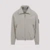 Stone Island Beige Lightweight Polyester Jacket With Hidden Hood In Gray