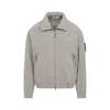 Stone Island Beige Lightweight Polyester Jacket With Hidden Hood In Gray