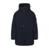 Stone Island Tech Fabric Hooded Parka In Blue