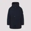 Stone Island Tech Fabric Hooded Parka In Blue