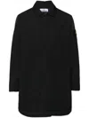 Stone Island Compass-badge Single-breasted Coat In Black