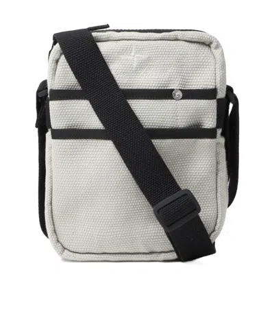 Stone Island Pouch Bag With Front Pockets And Adjustable Strap In Gray