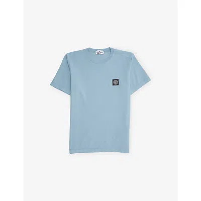 Stone Island Kids' Brand-badge Cotton T-shirt In Blue