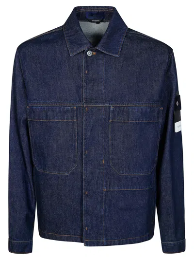 Stone Island Premium Biker Jacket For Men - Ss26 Collection In Blue