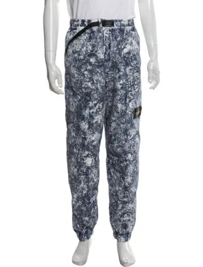 Pre-owned Stone Island Printed Cargo Pants In Blue