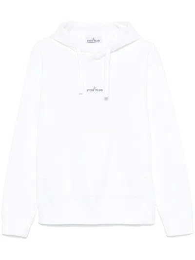 Stone Island Logo-print Hoodie In White