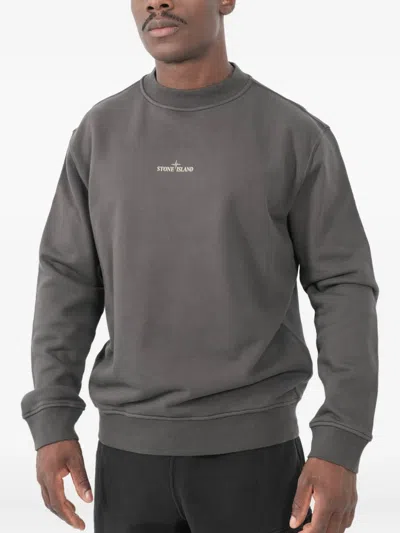 Stone Island Printed Sweatshirt In Gray