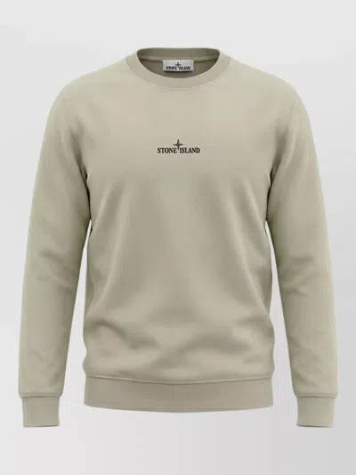 Stone Island Printed Sweatshirt Long Sleeves Regular Fit In Transparent