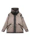 Stone Island Hooded Parka With Prismatic Effect And Padded Lining In Brown