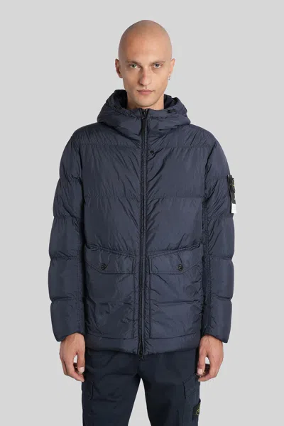 STONE ISLAND PUFFER IN BLUE POLYAMIDE