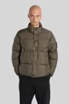 Stone Island Wind-resistant Padded Bomber Jacket In Brown