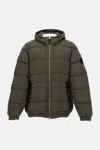Stone Island Oversized Green Puffer Jacket In Gray